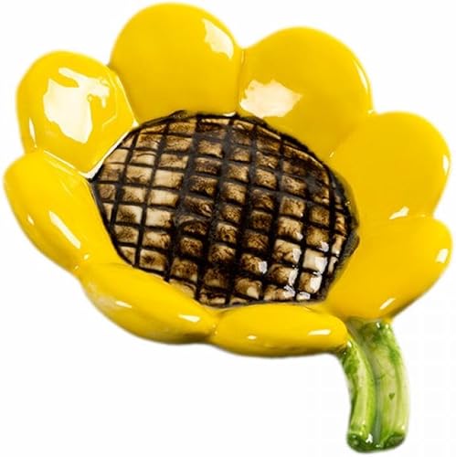 Sizikato Bandeja de jabón de porcelana para baño, jabonera con forma de girasol disponible en Yaxa Costa Rica