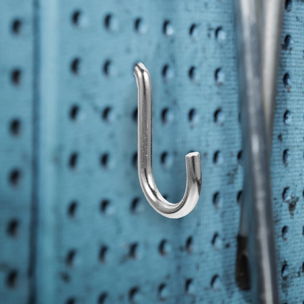 10 Pcs Iron Pegboard Hooks - Utility J Hooks for Hanging Tools, Black Pegboard Organizer Accessories for Garage, Craft Room, and Office, Fits 1/4 Inch Slots