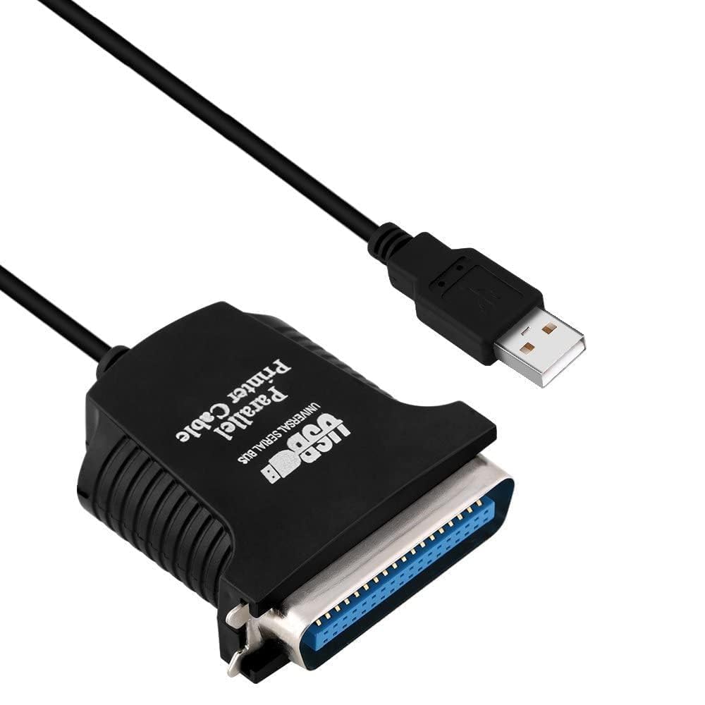 ATEVON USB to 36 Pin Parallel IEEE 1284 Printer Cable Adapter Universal Serial Bus 36 Pin Female Port Print Converter Cable BLACK - 1 Meter-image-20