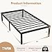DUMOS Twin Size Bed Frame - Metal Platform Bed Frame Mattress Foundation with Steel Slat Support, No Box Spring Needed, Storage Space Under Base, Easy Assembly, Black
