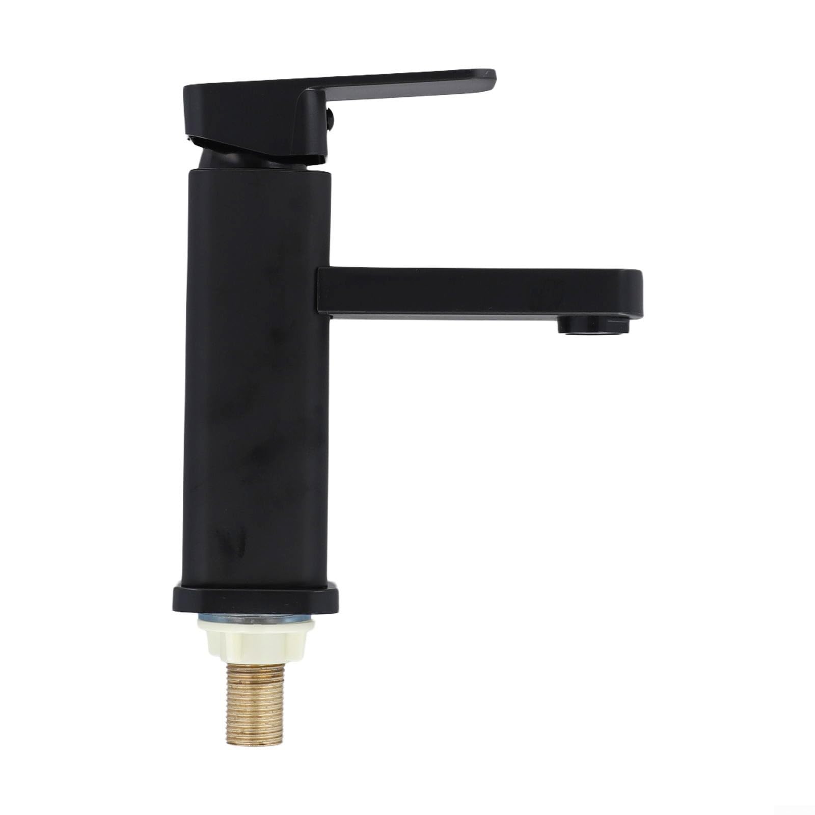 Tidevib Single Cold Basin Faucet Black Bathroom Sink Tap Counter Water Outlet, For Kitchen Hotel Anti-rust 304 Stainless Steel