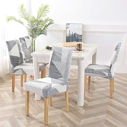 TOMMO Dining Room Chair Covers Set of 4, Stretch Removable Washable Spandex Dining Chair Slipcovers Protectors - Image 3