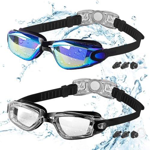 COOLOO Kids Swimming Goggles, 2 Packs for Ages 3-16
