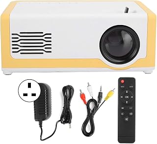 LCD+LED Mini Projector Portable for Home Cinema, Children Portable Pico 3D Video Pocket Projector Wireless Entertainment Phone Home Theater Support 1080P Full HD (UK Plug)