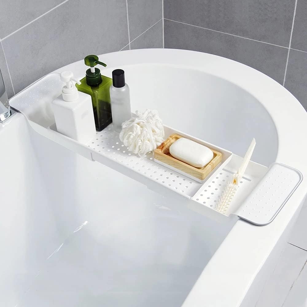 VIDI Bathroom Shelf Bathtub Tray Shower Caddy Bath Tub Rack Towel Holder Retractable Drainer Storage Organize