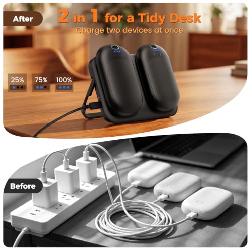 Electric Hand Warmers Rechargeable 2 Pack with Magnetic Wireless Charger - Image 3