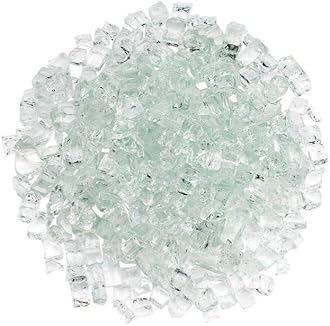R H LIFESTYLE Crushed Glass/Fire Pits for Resin Art High Luster Fire Glass Used Specially for Resin Art/Geode Art Fire Pit Crafts (Aqua Clear 8mm, 200G)