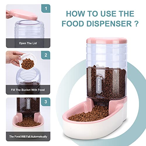 Meikuler Pets Auto Feeder 3.8L,Food Feeder And Water Dispenser Set For Small & Big Dogs Cats And Pets Animals (Pink) #TOP3