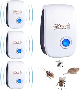 HONGXIAN Ultrasonic Pest Bug Repeller 4 Pack, Pest Control, Ultrasonic Repellent