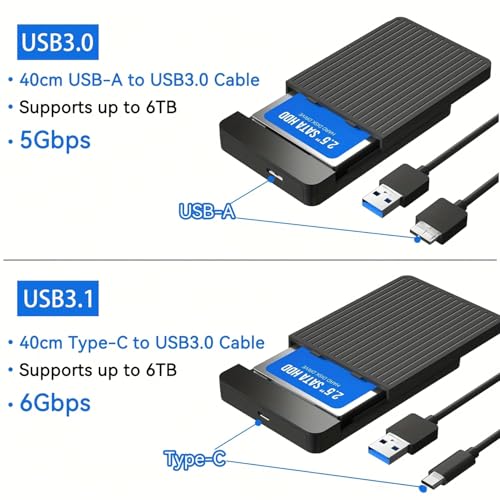 Caja externa para disco duro 2.5" USB 3.1 SATA III miniatura 4