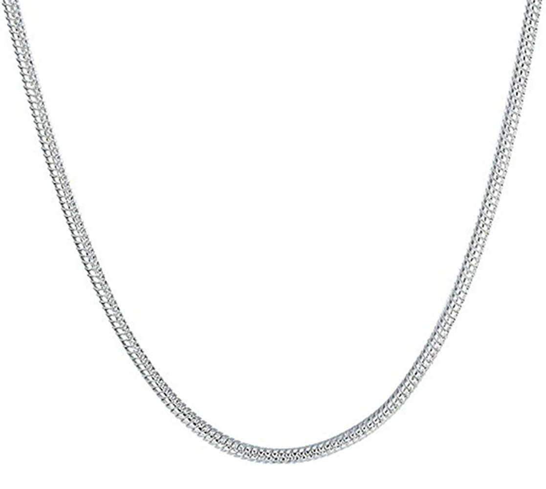 Greendou Fashion Jewelry 3 Pieces 925 Sterling Silver 2mm Snake Chain Necklace