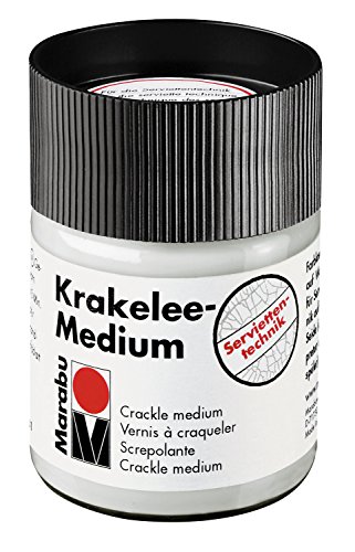 Marabu Medio craquelador incoloro al Agua, Tarro de 50 ml, para la técnica del craquelado, Apto para Muchos Materiales, 11400005840, Transparent