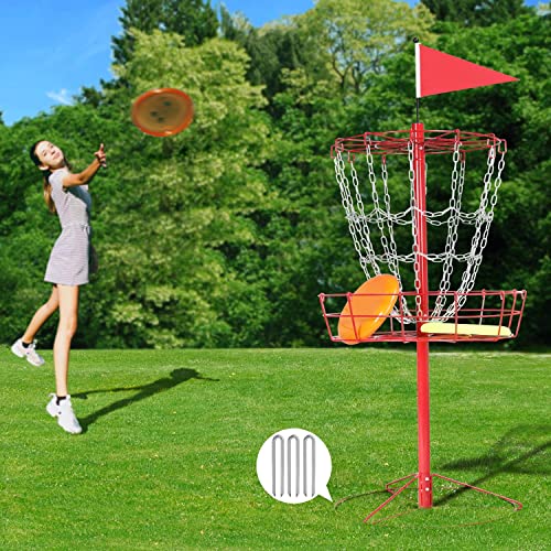 Yaheetech Portable Disc Golf Basket, Lightweight Steel Practice Target Steel Frisbee Hole Disc Golf Goals Catcher