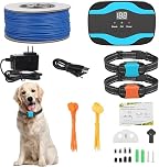 RUXAN Electric Underground Dog Fence, Electric In Ground Fence for Dogs Containment System, Aboveground Pet Containment System with Rechargeable Collar Receivers, 656Ft Boundary Wire Set