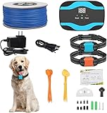 RUXAN Electric Underground Dog Fence, Electric In Ground Fence for Dogs Containment System, Aboveground Pet Containment System with Rechargeable Collar Receivers, 656Ft Boundary Wire Set