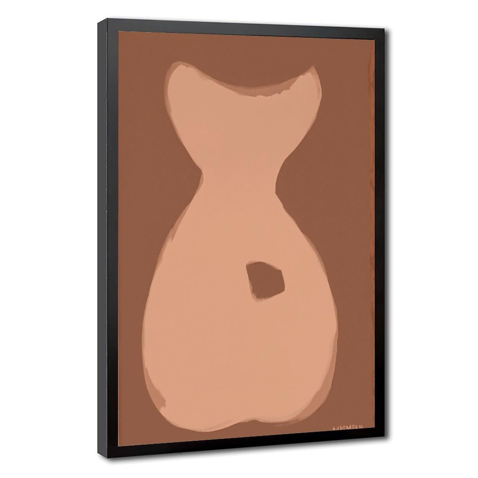 Zguols Terracotta Geometric Abstract And Minimalist Poster 4 Canvas Poster Bedroom Decor Sports Landscape Office Room Decor Gift Black Frame 24" L X 36" W