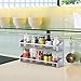 Simple Trending 2 Pack 2 Tier Spice Rack Organizer, Wall Mounted Spice Shelf Storage Holder for Kitchen Cabinet Pantry Door, Silver