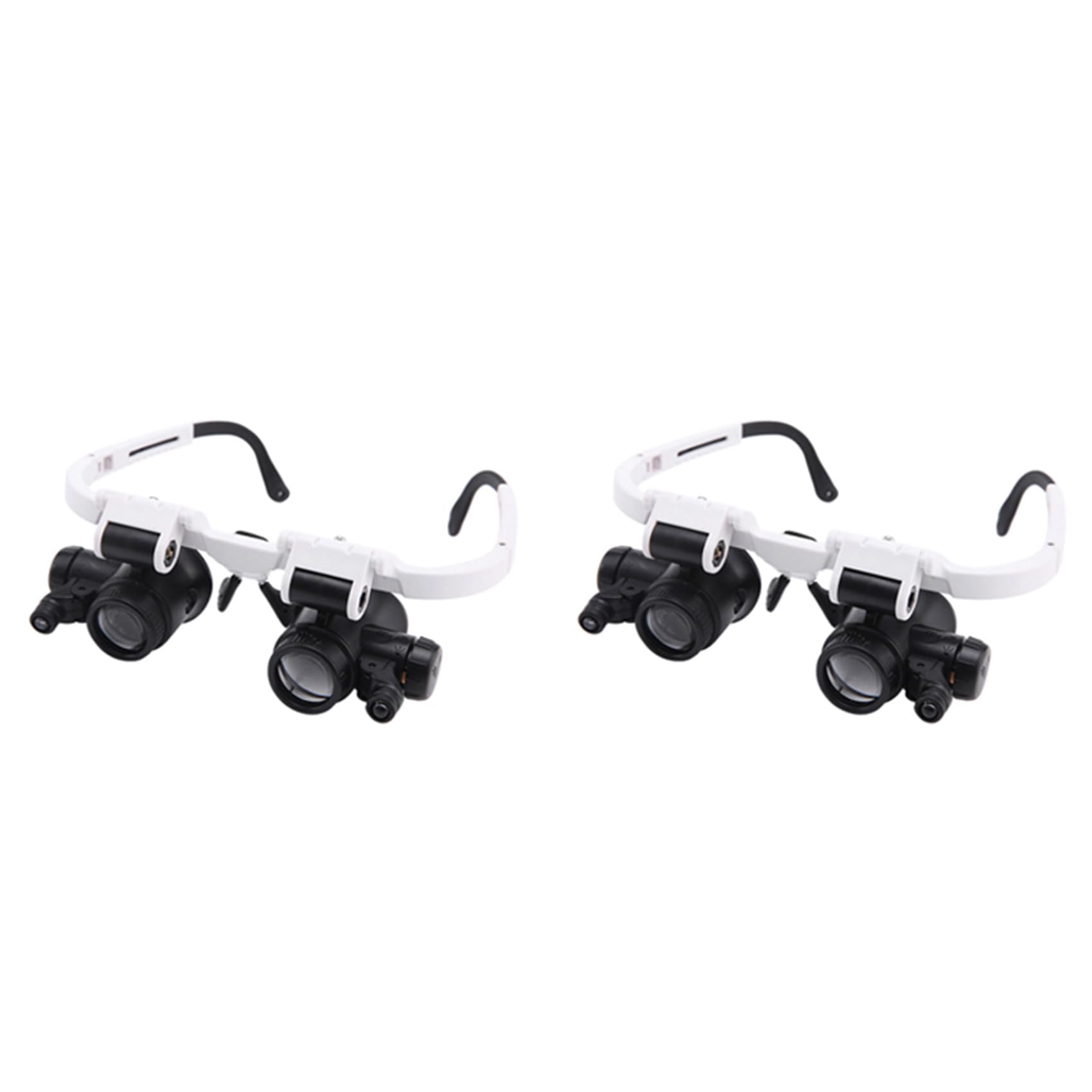 Jnchdghwa 2pcs 9892H-1 Spectacle Magnifier Multifunctional Headband Magnifying Glasses with Light with 8X 15X 23X Lens