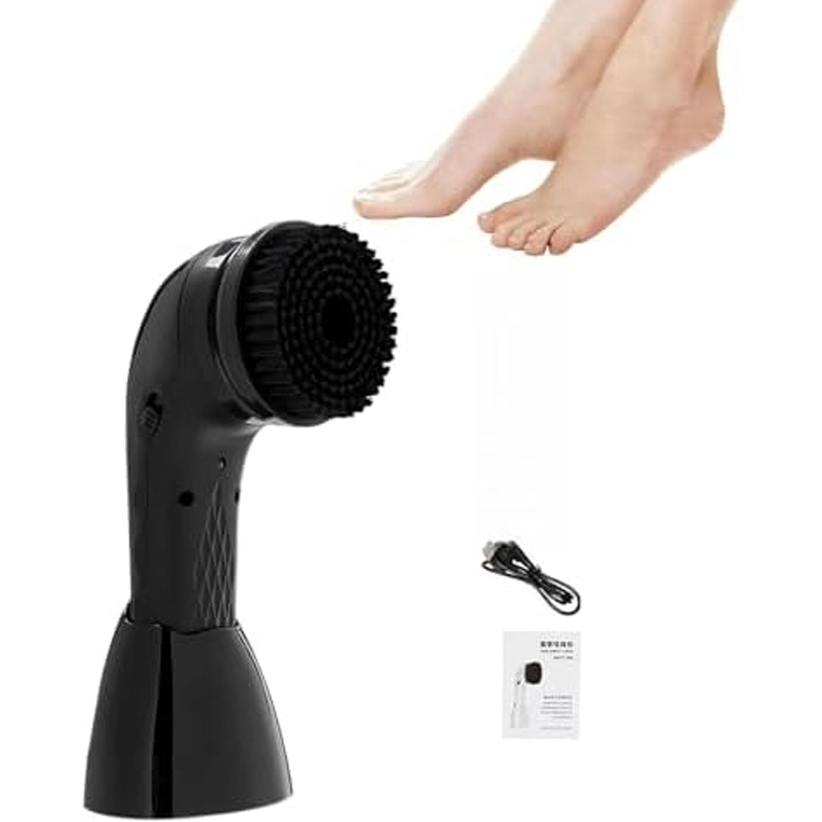 Mavoli Tragbarer Schuhputzer, Lederpflegegerät, 6 Ersatzbürsten, Kompakter Ergonomischer Griff, Einfache Anwendung Und Saubere Hände, Für Schuhe, Sofas Und Lederwaren Black