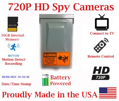 SecureGuard 30 Day Battery Powered 720P Outdoor Electrical Utility Box Spy Camera Hidden Covert Nanny Cam Spy Gadget