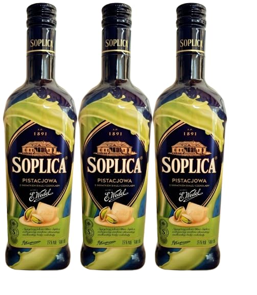 3 x NEUHEIT Soplica Wedel Pistazie mit weißer Schokolade 0,5L 15% pistacja biala czekolada