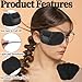 BOHUIZ 18 Pcs Eye Patches for Glasses, Black Eye Patch Reusable Soft Single Eyepatch Non-Woven Fabric Eyes Patches for Adults to Treat Lazy Eyes Amblyopia Strabismus