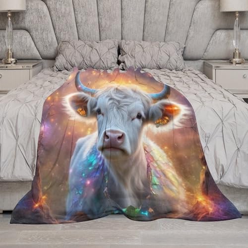 Linge de lit couverture légère vache plaid canapé flanelle 150x200cm - 8