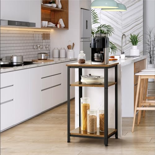 Miniatura 8 de Yaheetech 1pcs Mesa Auxiliar De 3 Niveles Mesita Auxiliar Alta 40x30x74,5 Cm Mesitas De Noche De Estilo Industrial Para Dormitorio Salon Cocina Sofa
