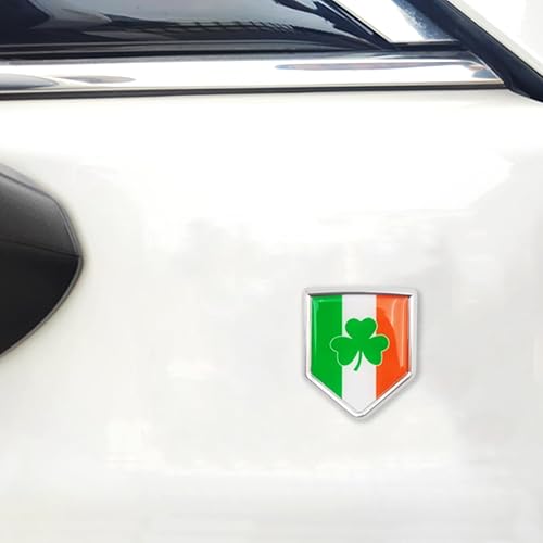 Miniatura 5 de Overdecor Calcomanías de bandera de trébol de Irlanda, emblema de automóvil, trébol irlandés, accesorios de automóvil, decoraciones de bandera de
