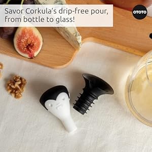 OTOTO Wine Stoppers & Pourer - Halloween Gifts for Wine Lovers, Spooky Wine Bottle Stopper, Wine Goth Accessories, Fun Kitchen Gadgets (Count Corkula) OTOTO Wine Stoppers Pourer Halloween Gifts for Wine Lovers Spooky Wine Bottle Stopper Wine Goth Accessories Fun Kitchen Gadgets Count Corkula