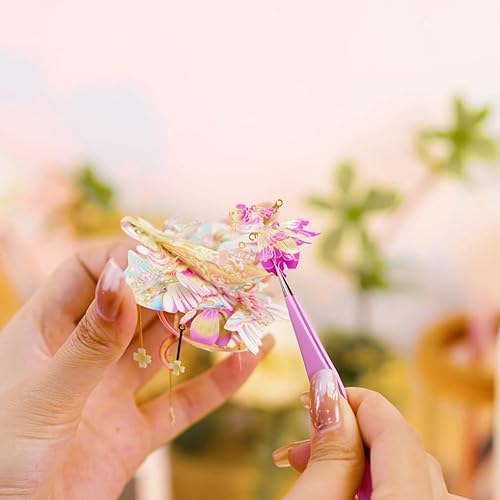 Miniatura 10 de MU Rompecabezas de metal 3D, campanilla de viento, kit de construcción para adultos y adolescentes, rompecabezas de campanilla de viento, juegos de