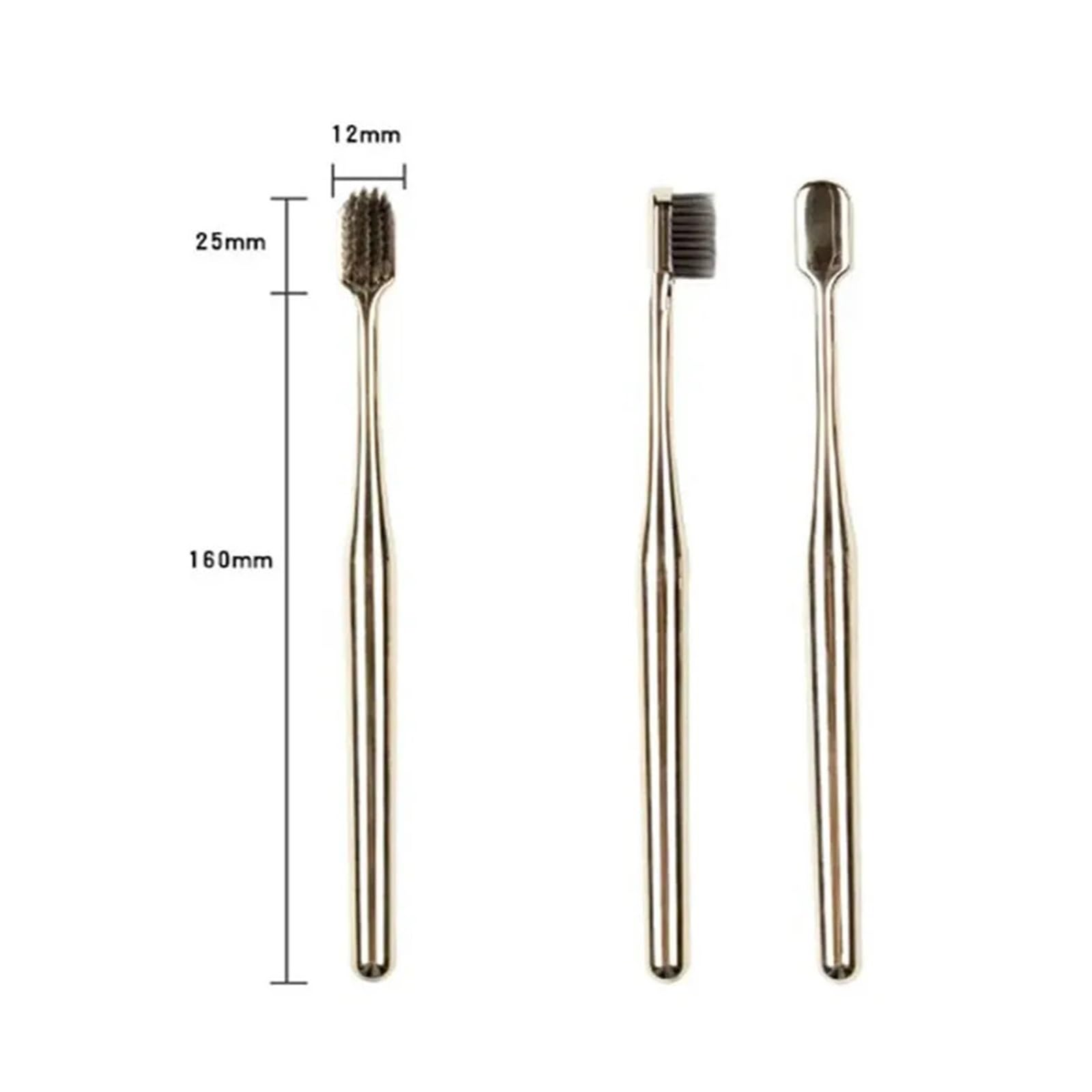 Spazzolino da denti 1/2/4/8 pezzi Oro Argento Adulto Criniera media dura Elegante brillante(8p SilverWhite-Black)