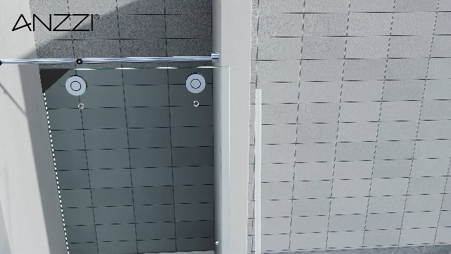 ANZZI 76 x 48 inch Frameless Shower Door in Brushed Nickel, Kahn
