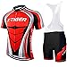 X-TIGER Maillot de Cyclisme Manches Courtes Homme avec Cuissard à Bretelle 5D Gel Rembourré,VTT Courtes Respirant Vêtements de Cyclisme Sports Shorts Pantalons avec Tee Shirt (3XL, 0501)