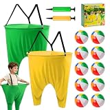 16-teiliges Granny Pants Hof-Spiel für Ostern, 2 übergroße Oma-Hosen-Spiele für draußen 10 Bälle, 1 Pumps, Wurfspiele für Erwachsene im Freien, ideal für Partys