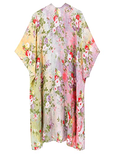 Image of Breezy Lane Women's Kimono Cardigan Summer Swimsuit Coverups Beach Cover Up with Floral Print for Vacation