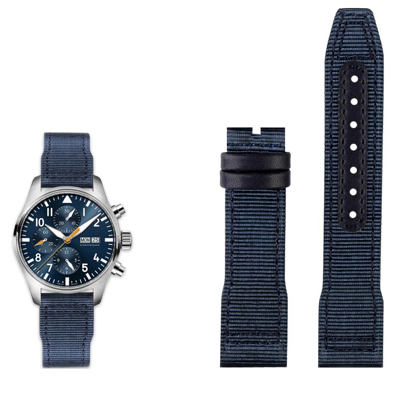 Bracelet de montre 22 mm nylon noir compatible avec IWC Le Petit Prince