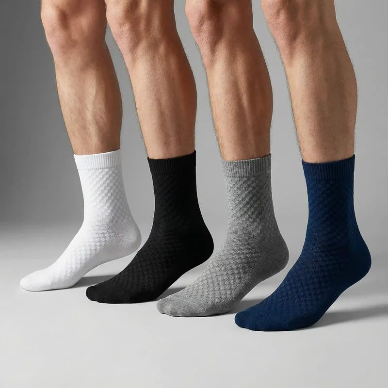 CHAUSSETTES ALESSIO MI-HAUTES EN FIBRE DE BAMBOU PREMIUM, Douces Et Respirantes Pour Le Travail Et Le Quotidien EU38-43