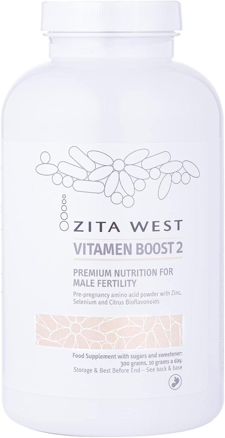 Zita West Vitamen Boost 2 Male Fertility Supplement - Amino Acid Powder with Zinc and Selenium - Male Conception Support, One Months Supply