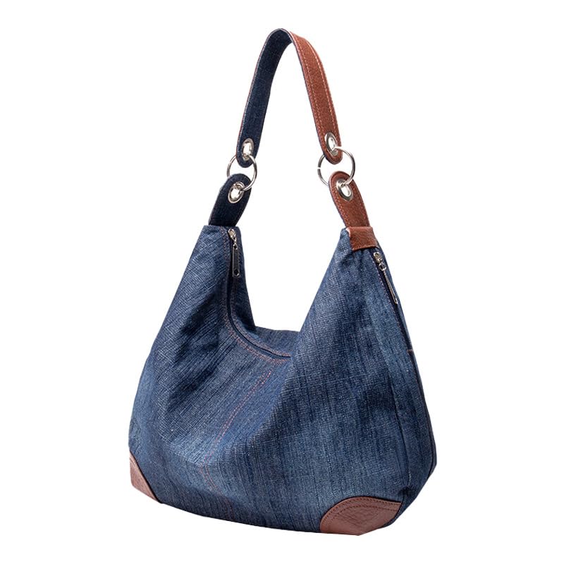 Bolso Hobo de Denim para Mujer con Múltiples Bolsillos miniatura 1
