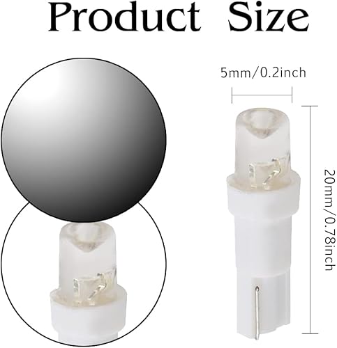Miniatura 2 de T5 58 70 73 74 - Medidor de tablero de instrumentos súper brillante 1SMD chip 2721 37 17 18 37 37 PC74 bombillas LED de repuesto para luces de