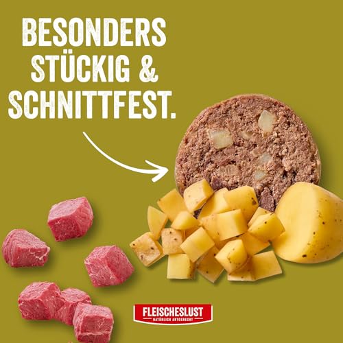 Fleischeslust | Hundewurst | Pures Pferd mit Kartoffel | Futterbox (6x800g) | Sensitive | Nassfutter | schnittfest | getreidefrei | Alleinfuttermittel für ausgewachsene Hunde