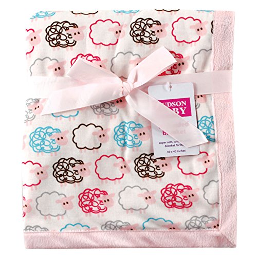 Image of Hudson Baby Unisex Baby Plush Blanket, Pink Sheep, One Size