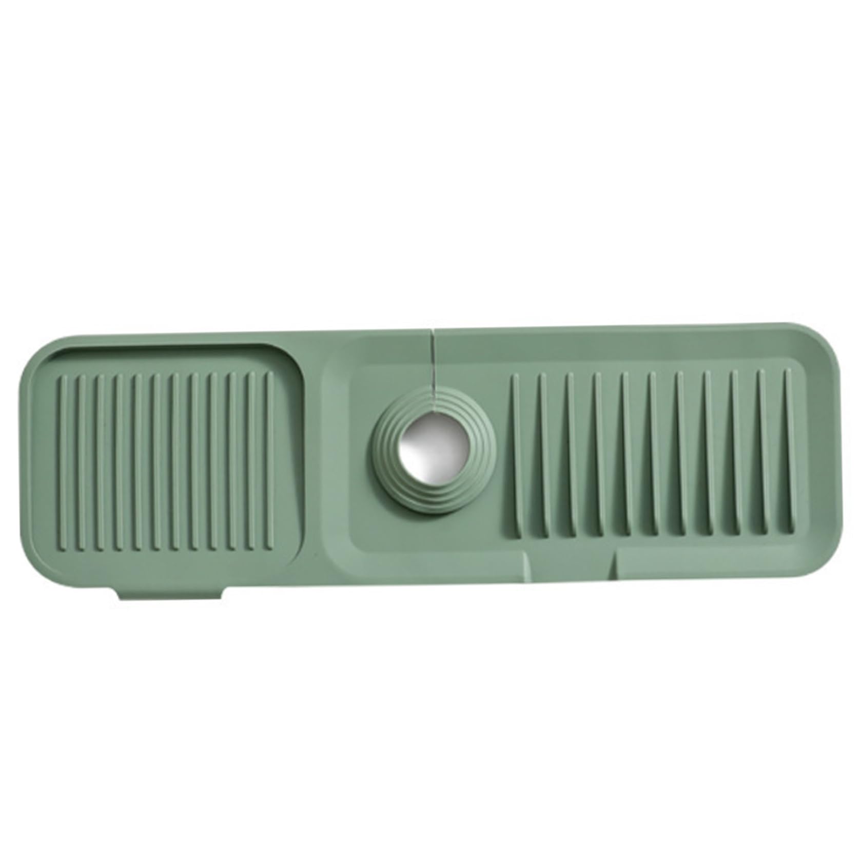 Protector de fregadero de silicona verde oliva de 17.7 pulgadas con pendiente