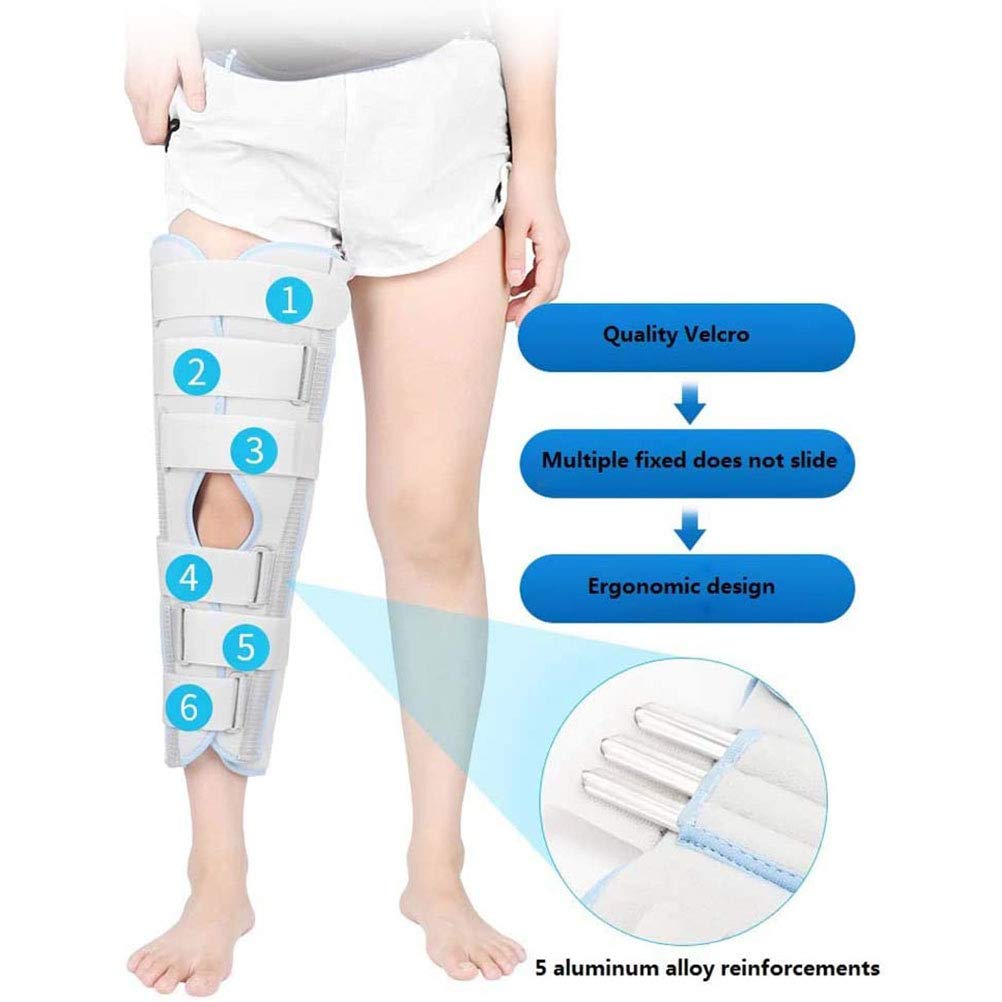 Soporte De Rodillera Ajustable, Manga De Compresión Elástica De Neopreno De Rótula Abierta Con Correas Ajustables, Para Preoperatorio Y Postoperatorio De Rodilla Y Recuperación De Lesiones O Cirugía