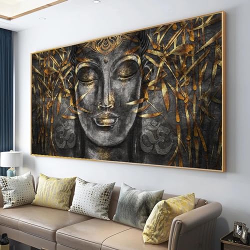 Décoration de la maison bouddhiste : peinture sur toile grand format 50x100