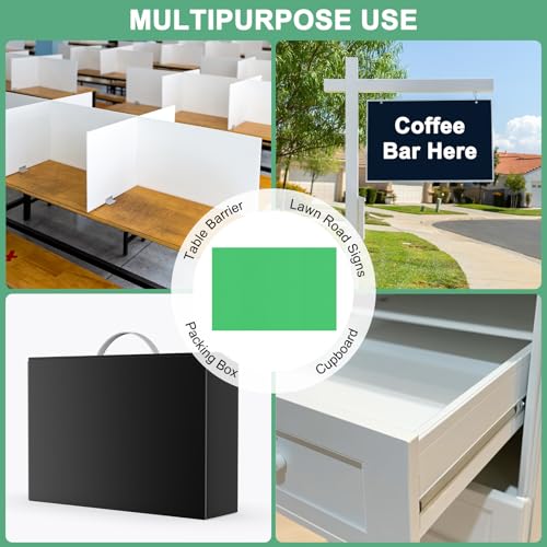 Image of M METERXITY 10-Pack Corrugated Plastic Sheets, 12 Inch x 18 Inch Waterproof Blank Corrugated Poster Board Yard Signs for Garage Sale /Office /Classroom /Party /Lawn Sign Road [3mm Thick, Green]