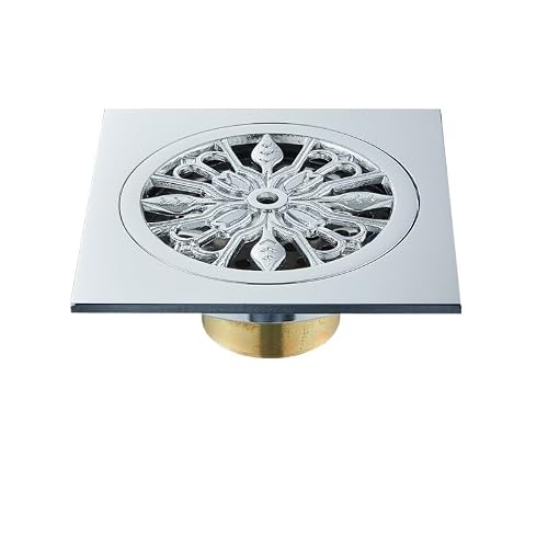 Lkfjnhepf Chrome D Floor Drain Floor Drains 10Cm 11Cm Tile Insert Invisible Bathroom Drain Square Shower Waste Strainer(Chrome D)