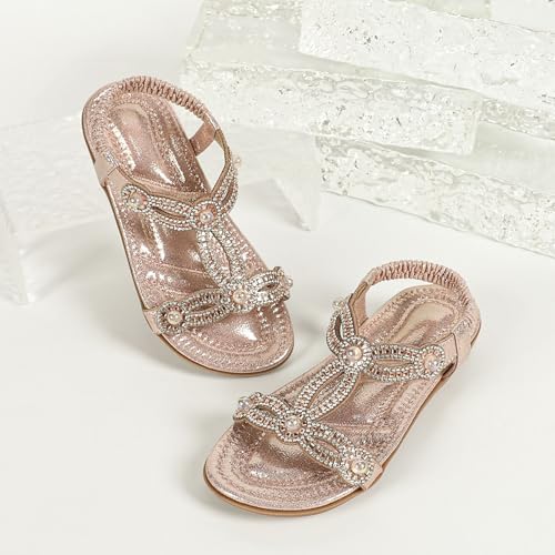 Girls Pearl Glitter Barefoot Sandals Princess School Dance Wedding Flat Wide Shoes Toddler Elegant Open Toe Sandals4