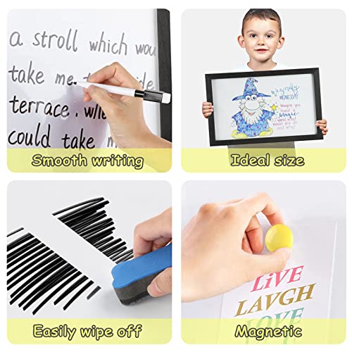 Miratino White Board Magnetic Dry Erase Board For Wall, 16"X12" Black Wooden Frame Whiteboard With Stand For Kids Students, Small White Boards Magnetic For Door Office Wall Decor-2 Pack #TOP2